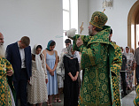 Преосвященнейший епископ Симон совершил чин великого освящения храма преподобного Сергия Радонежского пос. Сидорово-Кадамовский и возглавил Божественную литургию