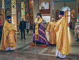 Преосвященнейший епископ Симон совершил благодарственный молебен по случаю дня рождения Святейшего Патриарха Московского и всея Руси Кирилла