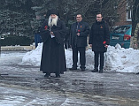 Иеромонах Николай (Наметышев) посетил митинг в день освобождения пос. Персиановский от немецко-фашистской Германии