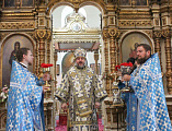 В праздник Успения Пресвятой Богородицы епископ Симон совершил Божественную литургию в храме Донецкого Успенского архиерейского подворья станицы Гундоровской