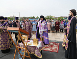 Преосвященнейший епископ Симон совершил чин на основание церкви и водружение креста в поселке Тарасовский