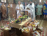 Праздничная Божественная литургия и молебен на освящение воды и фруктовых плодов в слободе Кашары