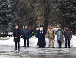Иеромонах Николай (Наметышев) посетил митинг в день освобождения пос. Персиановский от немецко-фашистской Германии